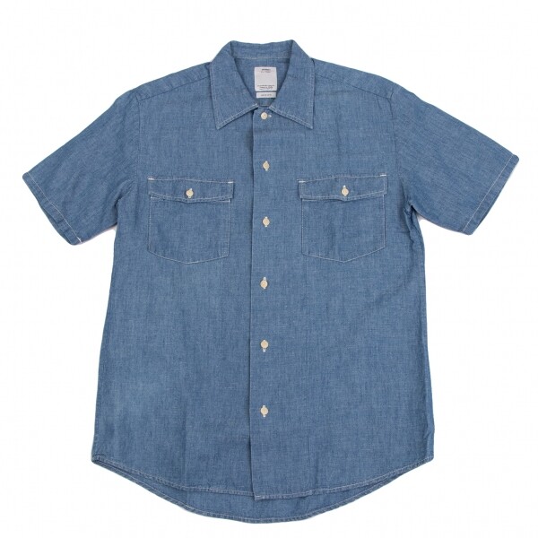 VISVIM Linen Blend Flap Pocket Short Sleeve Shirt Size 1(K