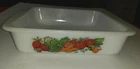 Vintage Milk Glass Glasbake 8" Baking Dish # J2428 Vegetable Pattern