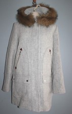 Jcrew Petite Chateau Parka Italian Stadium Cloth Wool Coat Sz 12p Heather Dusk