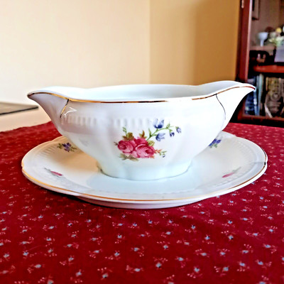 Cerabel Porcelain Serving Bowl with Attached Plate Made in Belgium