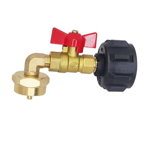 Adapter Propane Refill Adapter With 90 Degree Angle And Control Valve 1 Lb Cylinder Refill