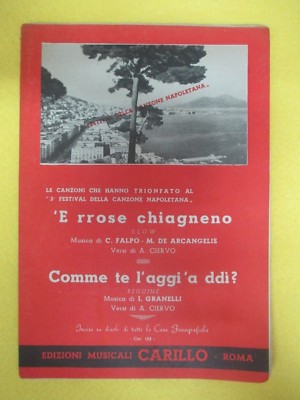 RARE SINGLE SCORE 'E ROSE CHIAGNENO C.Falpo COMME TE L'AGGI'A DDì (SP2)