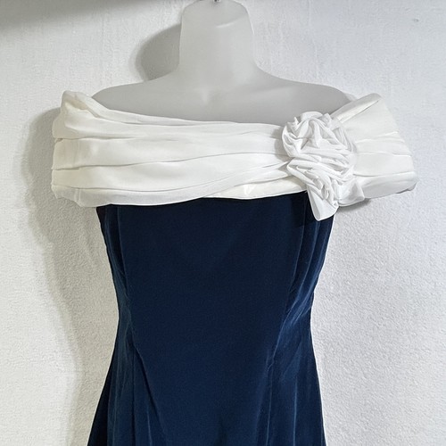 Scott McClintock Womens Dress 8 Jeweled BluishGreen Velvet Evening Gown Prom - Picture 2 of 18