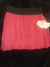 Dreamstar Hibiscus Pink Chiffon Accordion Pleated Skirt Little Girl s Size L 6X