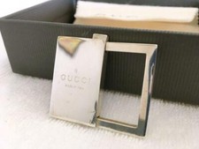 GUCCI DOUBLE PLATE KEY Silver 925 Bag Charm Key Ring W/Box Pouch Unused