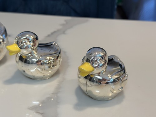 Reed & Barton Silver Plated Duck Coin Banks Set of 3 Duckie Sorter Nursery Decor - Picture 20 of 24