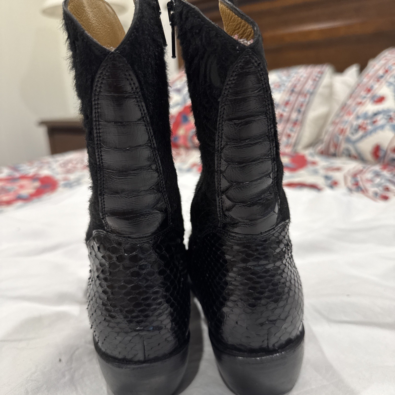 Stunning GIANNI BARBATO Black PYTHON CROC PONY an… - image 3