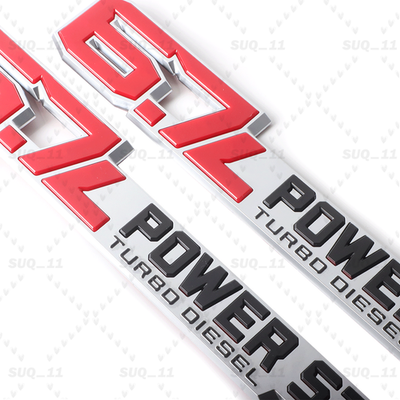#ad 2X For 2023 2025 F250 F350 Super Duty 6.7L Power stroke Diesel Emblem Black Red $38.99