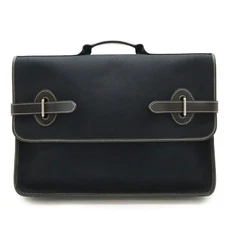 Hermes Buenaventura Mm Handbag Leather Women Black One Size