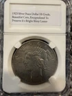 1923-P SILVER PEACE DOLLAR BRILLIANT MS W/ BU LUSTER!! 90% SILVER ENCAPSULATED