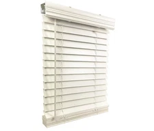 2" Faux Wood Blind (71" × 84") - Classic White - Cordless - Inside Mount