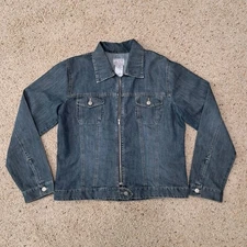 French Dressing Blue Jean Jacket,  Woman's Size 12 Zip Up