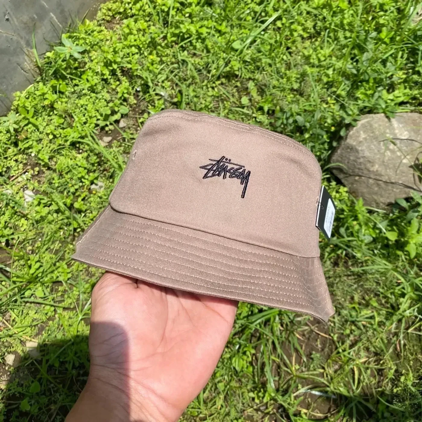 STUSSY BUCKET HAT STOCK - TAUPE L/XL / SUMMER / OUTDOOR HATS / STREETWEAR