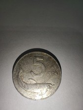 5 lire delfino 1954 rara