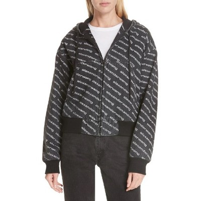 Alexander Wang Logo Denim Hooded Bomber