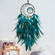 Dream Catcher, Handmade Dreamcatcher with Healing Crystal Stone, Tree of Life Dr