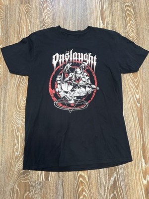 Vtg ONSLAUGHT - Power From Hell Short Sleeve T-Shirt SA246 FREE SHIPPING