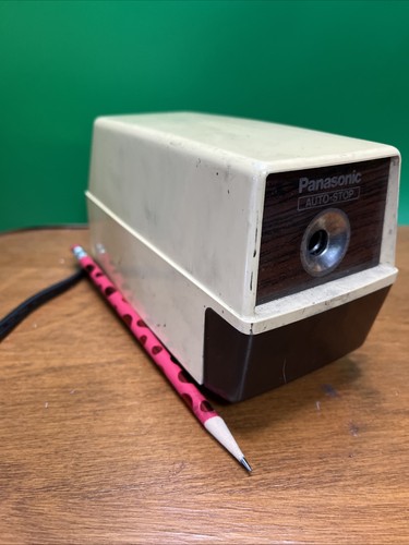 Vintage Pencil Sharpener Panasonic Auto-Stop Electric KP-100 Tested And Working!