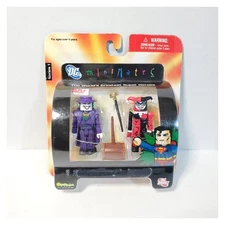 2006 DC Direct MiniMates Joker Harley Quinn 2006 Art Asylum 2" Figure BOX DAMAGE