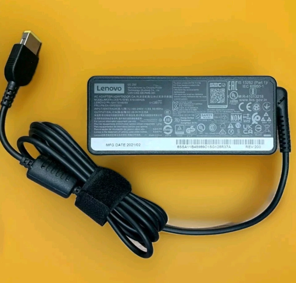 LOTE DE 5 X NOVAS FONTES DE ALIMENTAÇÃO OEM LENOVO IDEAPAD THINKPAD THINKCENTRE 65W - Imagem 2 de 3