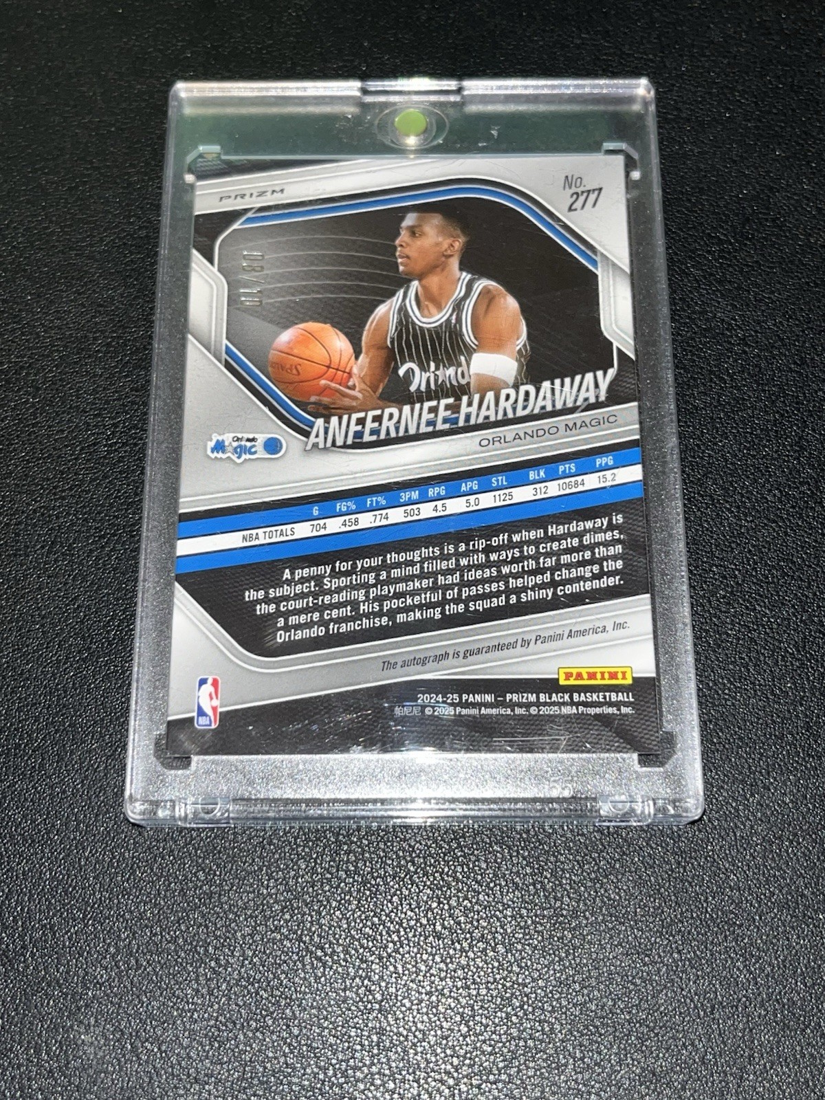 Anfernee Hardaway 2024-25 Panini Prizm Gold Shimmer Auto /10 view 2