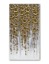 Epicler Art 3D Verticale Astratto Tela Dipinto Olio Wall Art, 116x57cm Oro...