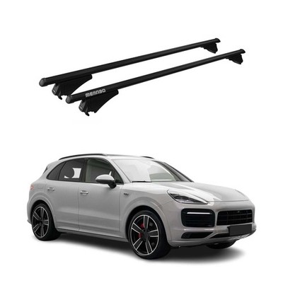 For Porsche Cayenne 19-25 OMAC U027438 Black Flush-Mounted Roof Rails Cross Bars