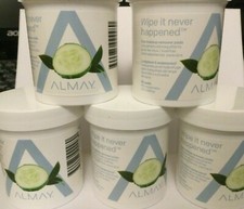 5 X Almay Longwear  Waterproof Eye Makeup Remover Pads, 80 Count Hypoallergenic