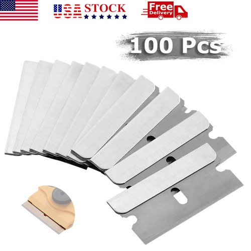 100 PCS Razor Blades Single Edge Extra Sharp Heat Treated Safety Knife Scrapers - Picture 1 of 13