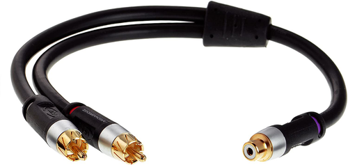 Female to 2-Male Audio Cable Splitter 