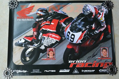 SIGNED Nicky Hayden Erion Racing Team Honda Poster Shop Sign 5015 Z5