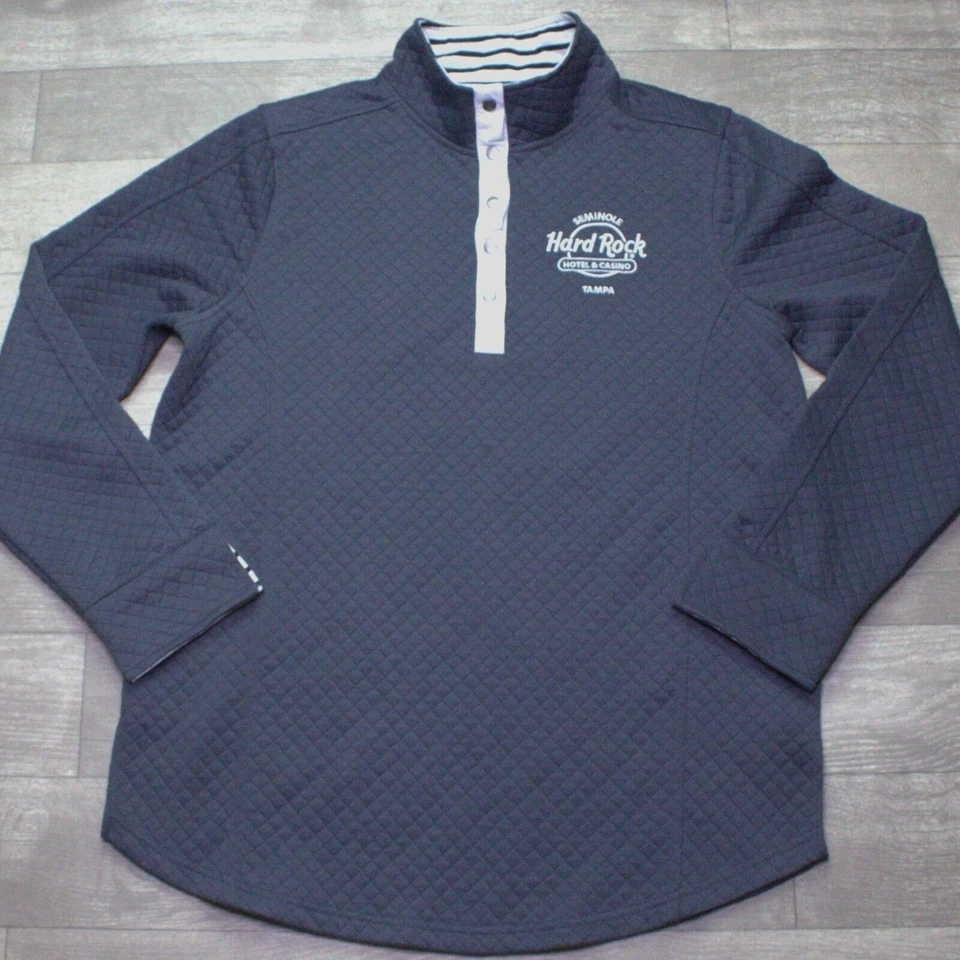 Suéter Hard Rock Para Hombres XL Gris Acolchado Tampa Seminole Bordado Logo Informal Foto 2 de 4