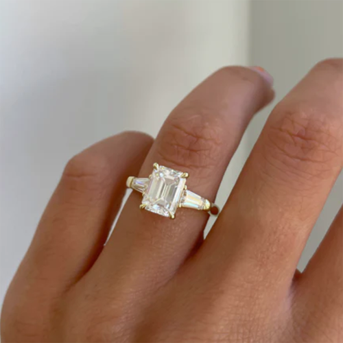Bague De Mariage Or Jaune 14k Avec Diamant Lab Créé 1.1 Ct - Taille 9.5 - Neuve Sur Mesure