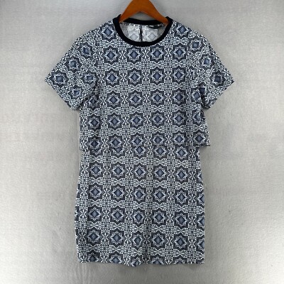 Topshop Womens Dress 6 Blue Tee Shirt Dress Short Sleeve Open Back Stretch  Summe | eBay