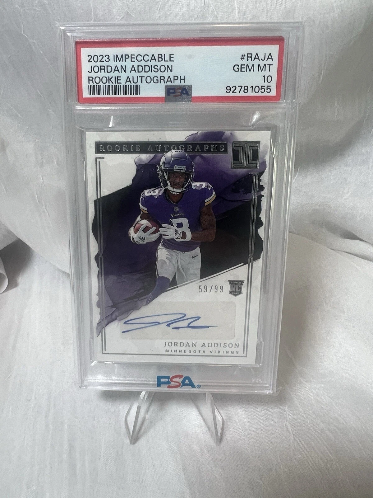 Jordan Addison Panini Impeccable Rookie Autographs #RAJA Base