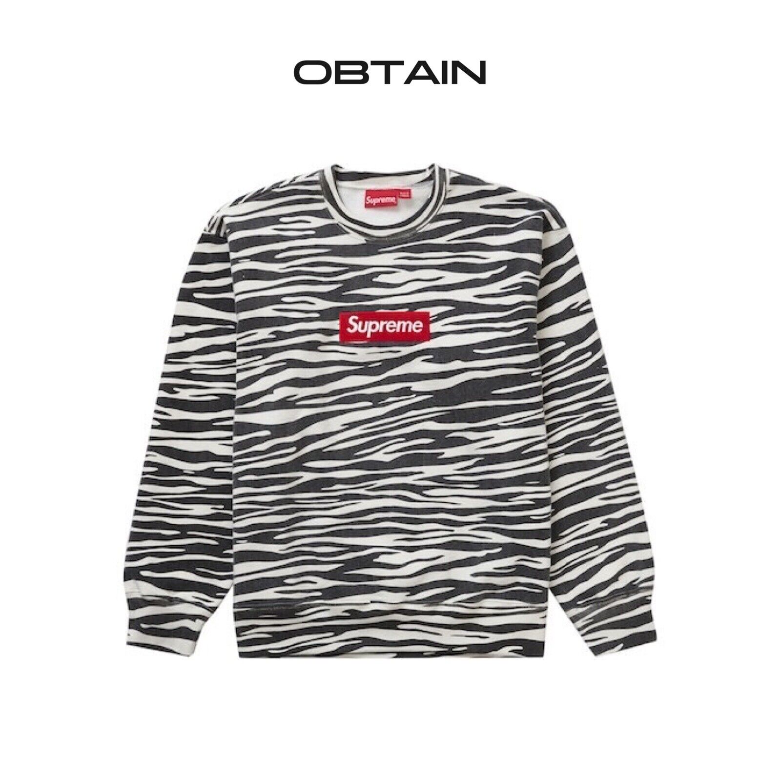 Size Medium - Supreme Box Logo Crewneck Sweatshirt Zebra (FW22)