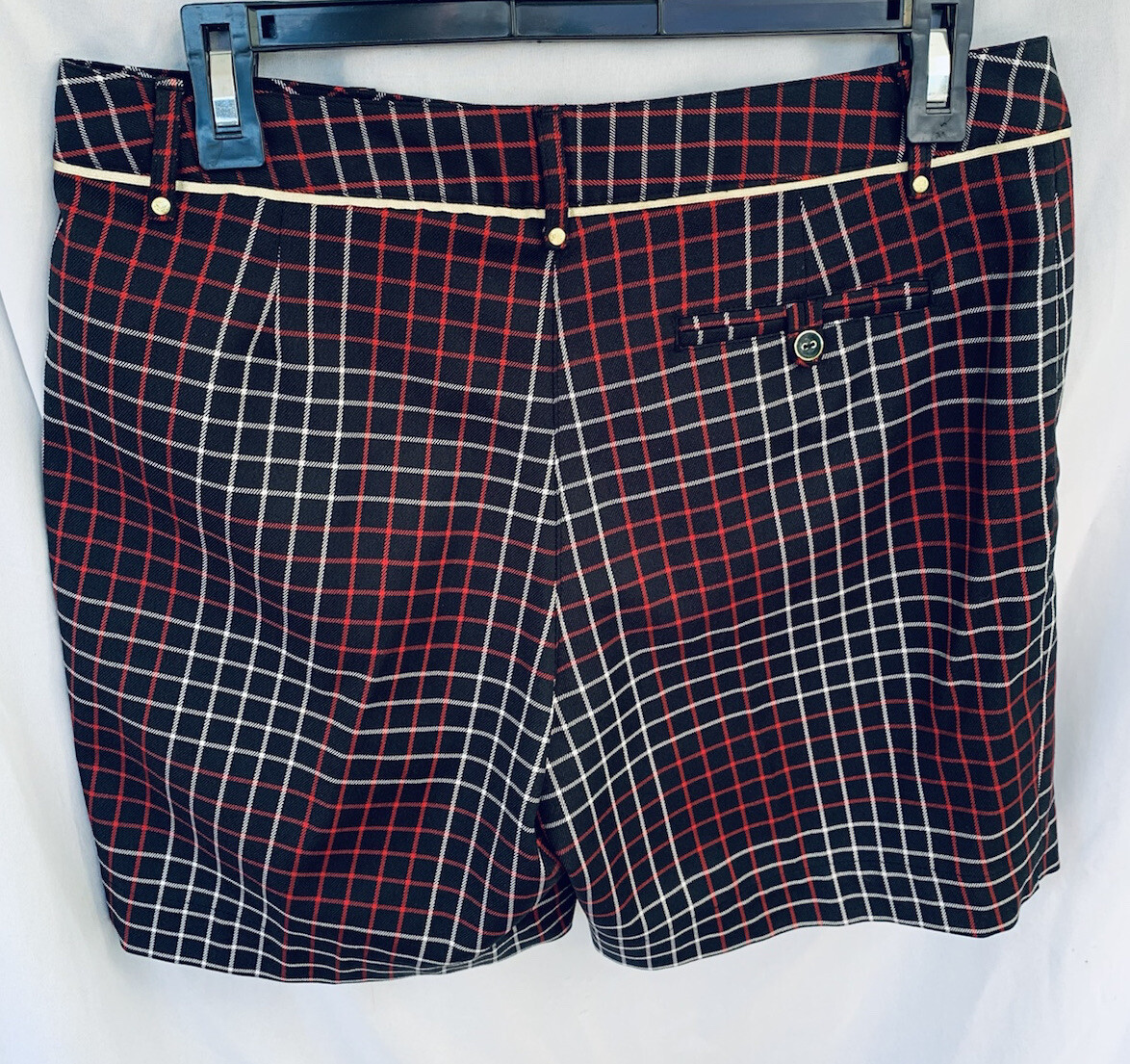 Lady Hagen Golf Shorts Woman’s Plaid Flat Front Siz… Gem