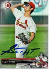 Scott Hurst St. Louis Cardinals 2017 Bowman Draft Rookie Signed Card
