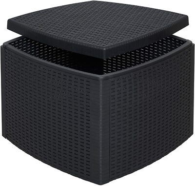 Resina Pouf Contenitore Da Giardino Tavolino Contenitore Pouf Da