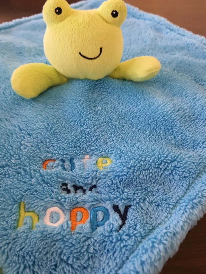 Baby Gear Green FROG 15" Security Blanket Lovey Cute And Hoppy Plush Blue Hoppy - Image 2 of 4