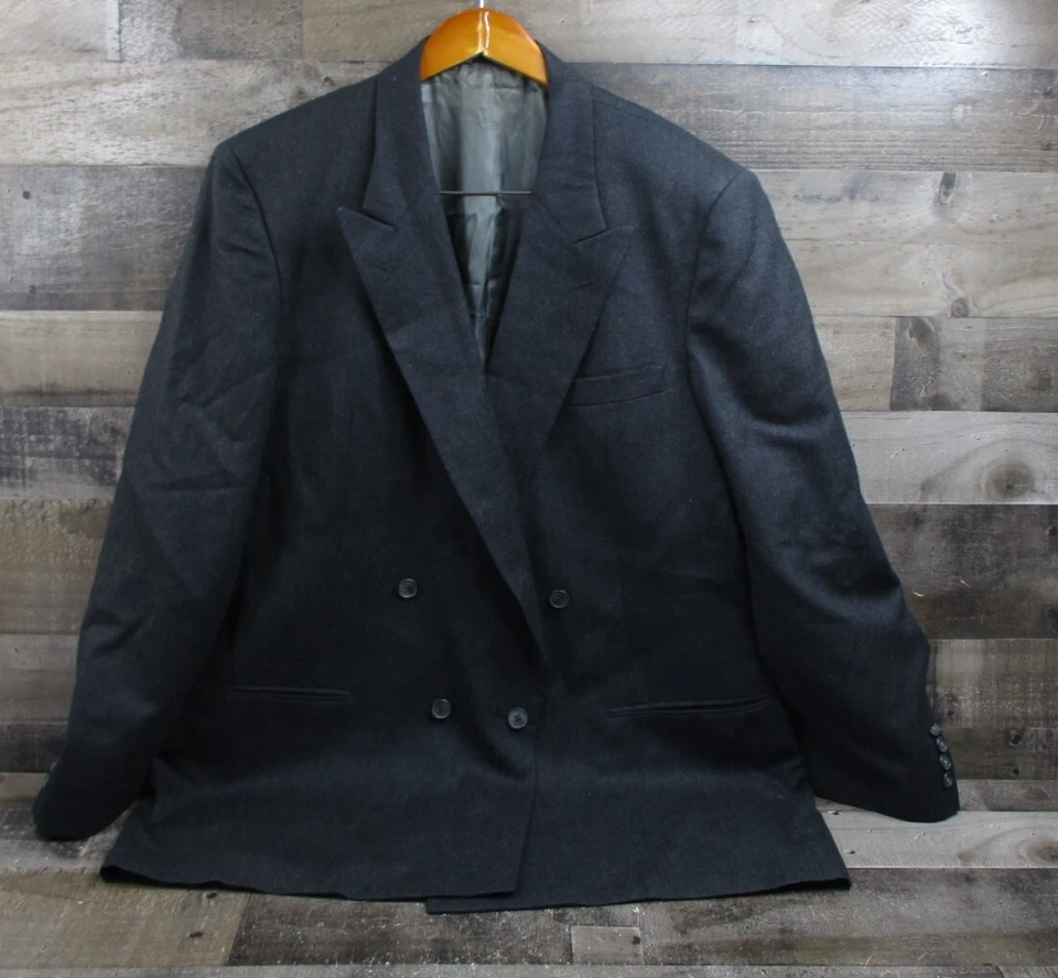 Blazer Christian Dior Para Hombre 48L Gris Carbón Vintage Doble Pecho Lana Virgen Foto 2 de 4