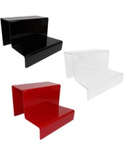 Two-Tier Coloured Acrylic Retail Display Stand For Product Showcase