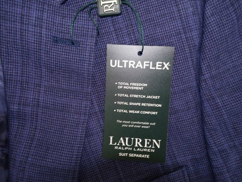 Lauren Ralph Lauren Herren Ultra Flex Anzug Sakko Gr. 40 lang Neu mit Etikett blau kariert - Bild 7 von 10