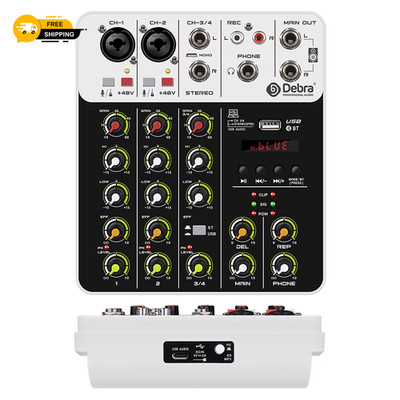 V4 Audio Interface Mixer mit Bluetooth USB Aufnahme Computer 48V Phantomspeisung