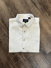 Nat Nast Luxury Originals Shirt XL White Silk Cotton Blend Resort Hawaiian Beach
