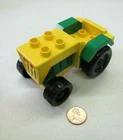 Vintage Lego Duplo GREEN YELLOW FARM TRACTOR RIDING VEHICLE for FARMER BARN