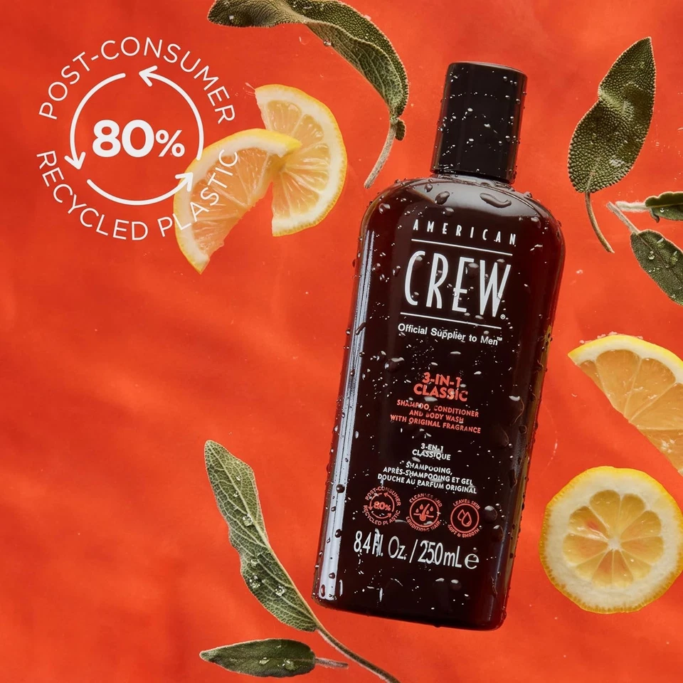 Champú acondicionador American Crew 3 en 1 árbol de té jabón corporal 33,8 oz | Todo en uno Foto 2 de 4