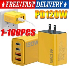 1-2 PCS 120W 4-Port USB C Fast Wall Charger Block For All Cell Phone iPad