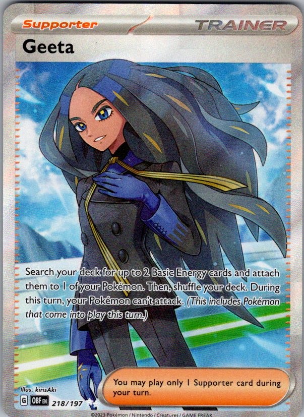 Geeta 218/197 Ultra Rare Obsidian Flames Pokemon Holo Near Mint