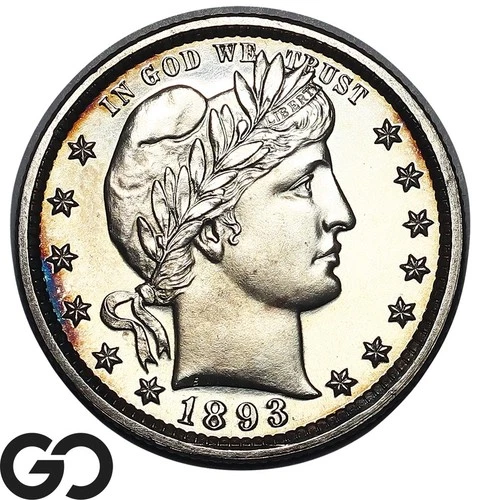1893 Barber Quarter, PROOF, Solid Gem PR++, Solid Gem PR++, Only 792 PR Minted!